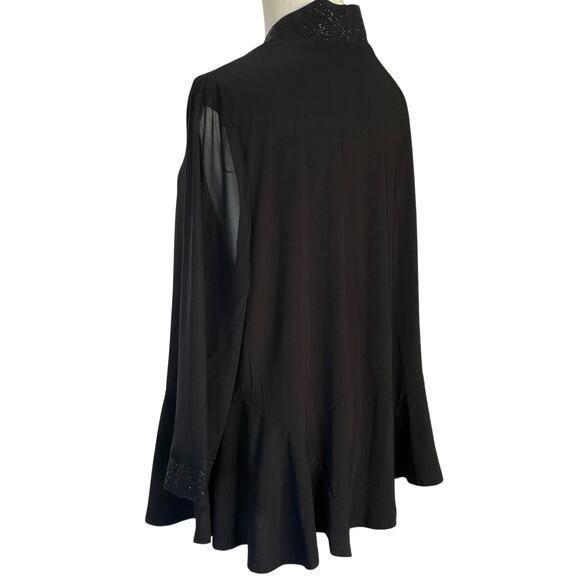 R&M Collection Evening Jacket Special Occassion Womens Elegant Black  Size XL - Picture 2 of 10